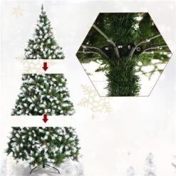 Costway 6-ft Pre-lit Full Flocked Green Artificial Christmas Tree With 250 Warm White LED Lights And 818 Tips -Northlight Paradise 331066809 AlternateImage4 l