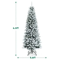 Costway 6.5-ft Slim Flocked White Artificial Christmas Tree With 829 Tips -Northlight Paradise 331066810 AlternateImage1 l