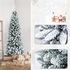 Costway 6.5-ft Slim Flocked White Artificial Christmas Tree With 829 Tips -Northlight Paradise 331066810 AlternateImage3 l