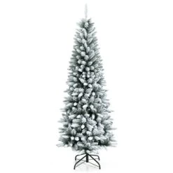 Costway 6.5-ft Slim Flocked White Artificial Christmas Tree With 829 Tips -Northlight Paradise 331066810 MainImage 001 l