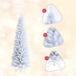 Costway 6-ft Unlit Slim White Artificial Christmas Tree -Northlight Paradise 331066812 AlternateImage2 l