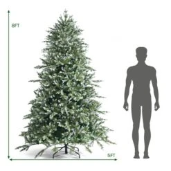 Costway 8-ft Full Green Artificial Christmas Tree With Lights And 1658 Mixed Tips