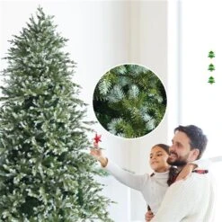 Costway 8-ft Full Green Artificial Christmas Tree With Lights And 1658 Mixed Tips -Northlight Paradise 331066813 AlternateImage2 l
