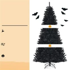 Costway 7-ft Pre-lit Full Black Artificial Christmas Tree With 500 Purple LED Lights -Northlight Paradise 331066815 AlternateImage2 l