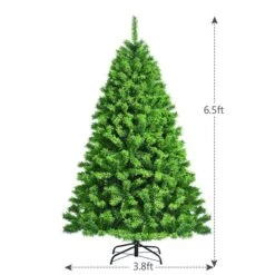 Costway 6.5-ft Full Flocked Green Artificial Christmas Tree With Lights