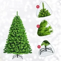 Costway 6.5-ft Full Flocked Green Artificial Christmas Tree With Lights -Northlight Paradise 331066816 AlternateImage2 l