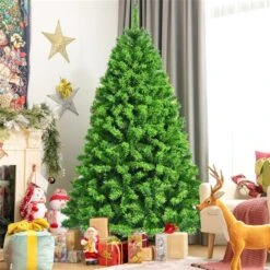 Costway 6.5-ft Full Flocked Green Artificial Christmas Tree With Lights -Northlight Paradise 331066816 AlternateImage4 l