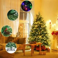 Costway 5-ft Pre-lit Full Green Artificial Christmas Tree With 250 Multicolor LED Lights