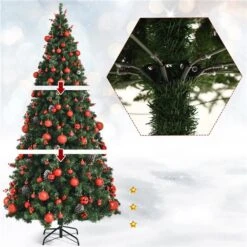 Costway 7-ft Pre-lit Full Green Artificial Christmas Tree With 350 Warm White LED Lights