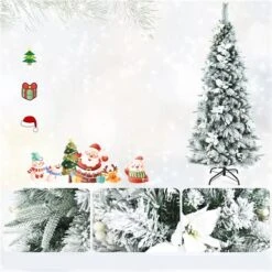 Costway 6-ft Pre-lit Full Flocked White Artificial Christmas Tree With 250 Warm White LED Lights 9 Costway 6-ft Pre-lit Full Flocked White Artificial Christmas Tree With 250 Warm White LED Lights -Northlight Paradise 331066821 AlternateImage2 l