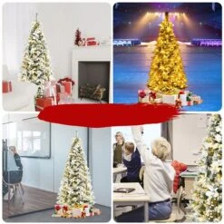 Costway 6-ft Pre-lit Full Flocked White Artificial Christmas Tree With 250 Warm White LED Lights 11 Costway 6-ft Pre-lit Full Flocked White Artificial Christmas Tree With 250 Warm White LED Lights -Northlight Paradise 331066821 AlternateImage4 l