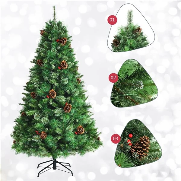 Costway 6-ft Pre-lit Full Green Artificial Christmas Tree With 350 Warm White LED Lights 6 Costway 6-ft Pre-lit Full Green Artificial Christmas Tree With 350 Warm White LED Lights - Image 4