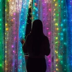 Twinkly Curtain 210-count 6.9-ft Multi-function Colour Changing LED Indoor/outdoor Christmas String Lights -Northlight Paradise 331067407 AlternateImage2 l