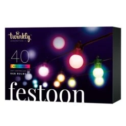 Twinkly Festoon 40-count 65.6-ft Multi-function Colour Changing LED Indoor/outdoor Christmas String Lights -Northlight Paradise 331067420 AlternateImage3 l