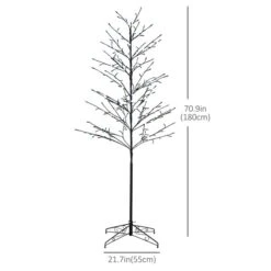 HOMCOM 6-ft Artificial Indoor/Outdoor Christmas Tree With Colourful LED