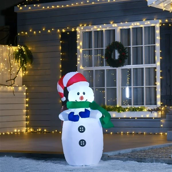 HomCom 3.94-ft Snowman Christmas Inflatable 5 HomCom 3.94-ft Snowman Christmas Inflatable - Image 3