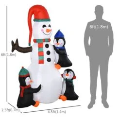 HomCom 5.91-ft Snowman Christmas Inflatable -Northlight Paradise 332008734 AlternateImage2 l