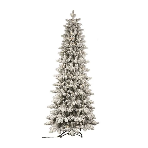 Santa's Workshop 7.5-ft Flocked White Artificial Christmas Tree With 350 Constant Warm White Incandescent Lights 3 Santa's Workshop 7.5-ft Flocked White Artificial Christmas Tree With 350 Constant Warm White Incandescent Lights