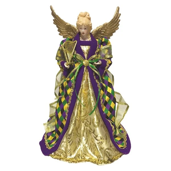 Santa's Workshop 16-in Blue And Gold Mardi Gras Angel Christmas Tree Topper 3 Santa's Workshop 16-in Blue And Gold Mardi Gras Angel Christmas Tree Topper