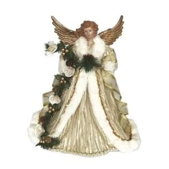 Santa's Workshop 15-in Gold Angel Christmas Tree Topper