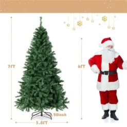 Costway 7-ft Pre-Lit Hinged Artificial Christmas Tree With 350 Multicolour LED Lights -Northlight Paradise 332017548 AlternateImage1 l