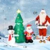 Costway 6-ft H Lighted Inflatable Santa Claus, Christmas Tree And Snowman