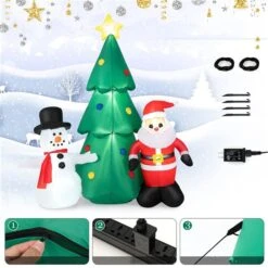 Costway 6-ft H Lighted Inflatable Santa Claus, Christmas Tree And Snowman -Northlight Paradise 332017565 AlternateImage5 l