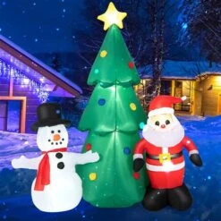 Costway 6-ft H Lighted Inflatable Santa Claus, Christmas Tree And Snowman -Northlight Paradise 332017565 AlternateImage7 l