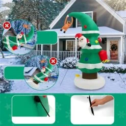 Costway 8-ft H Lighted Inflatable Christmas Tree And Santa Claus -Northlight Paradise 332017573 AlternateImage3 l