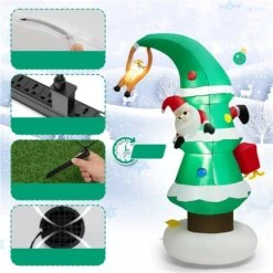 Costway 8-ft H Lighted Inflatable Christmas Tree And Santa Claus -Northlight Paradise 332017573 AlternateImage4 l