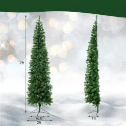 Costway 7-ft Pre-lit Green Artificial Half Christmas Tree With 450 Branch Tips And 150 Warm White LED Lights -Northlight Paradise 332017579 AlternateImage1 l