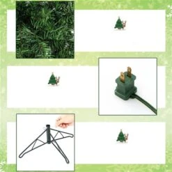 Costway 7-ft Pre-lit Green Artificial Half Christmas Tree With 450 Branch Tips And 150 Warm White LED Lights -Northlight Paradise 332017579 AlternateImage3 l