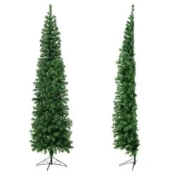 Costway 7-ft Pre-lit Green Artificial Half Christmas Tree With 450 Branch Tips And 150 Warm White LED Lights