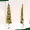 Costway 7-ft Pre-lit Artificial Half Christmas Tree With 150 Warm White LED Lights
