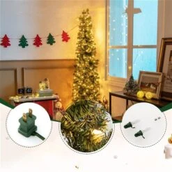 Costway 7-ft Pre-lit Artificial Half Christmas Tree With 150 Warm White LED Lights 9 Costway 7-ft Pre-lit Artificial Half Christmas Tree With 150 Warm White LED Lights -Northlight Paradise 332017580 AlternateImage4 l