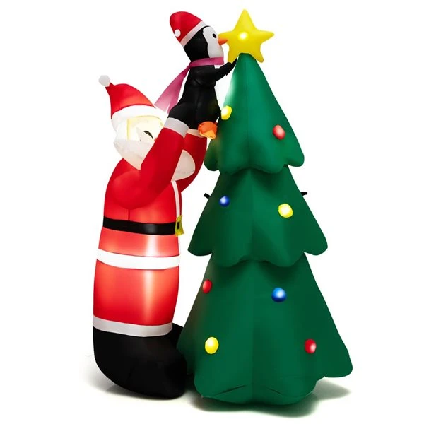 Costway 6-ft H Lighted Inflatable Christmas Tree, Santa Claus And Penguin 5 Costway 6-ft H Lighted Inflatable Christmas Tree, Santa Claus And Penguin - Image 3