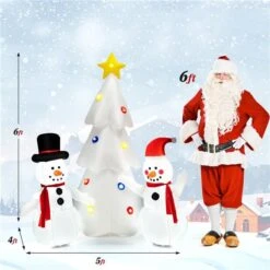 Costway 6-ft H Inflatable Snowmen And Christmas Tree With Built-in Rotating LED Lights -Northlight Paradise 332017593 AlternateImage1 l