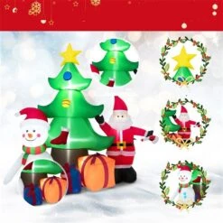 Costway 6.5-ft H Lighted Inflatable Christmas Tree, Snowman And Santa Claus -Northlight Paradise 332017595 AlternateImage2 l