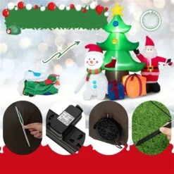 Costway 6.5-ft H Lighted Inflatable Christmas Tree, Snowman And Santa Claus -Northlight Paradise 332017595 AlternateImage5 l
