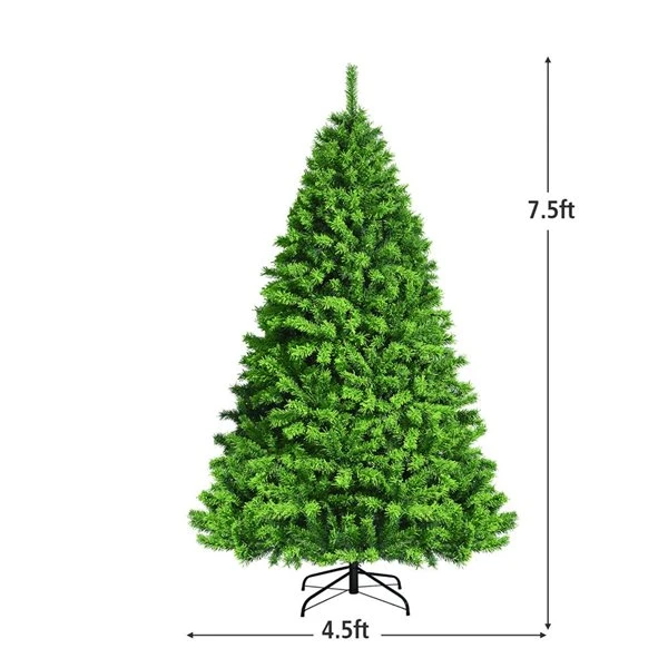 Costway 7.5-ft Pre-Lit Snow Flocked Hinged Artificial Christmas Tree Green With 1404 Branch Tips And 530 Warm White LED Lights 4 Costway 7.5-ft Pre-Lit Snow Flocked Hinged Artificial Christmas Tree Green With 1404 Branch Tips And 530 Warm White LED Lights - Image 2