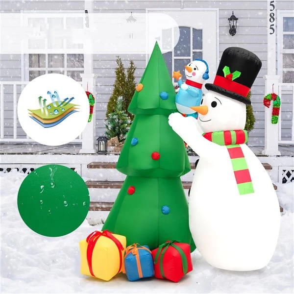 Costway 6-ft H Lighted Inflatable Snowman And Christmas Tree With Gift Boxes 4 Costway 6-ft H Lighted Inflatable Snowman And Christmas Tree With Gift Boxes - Image 2