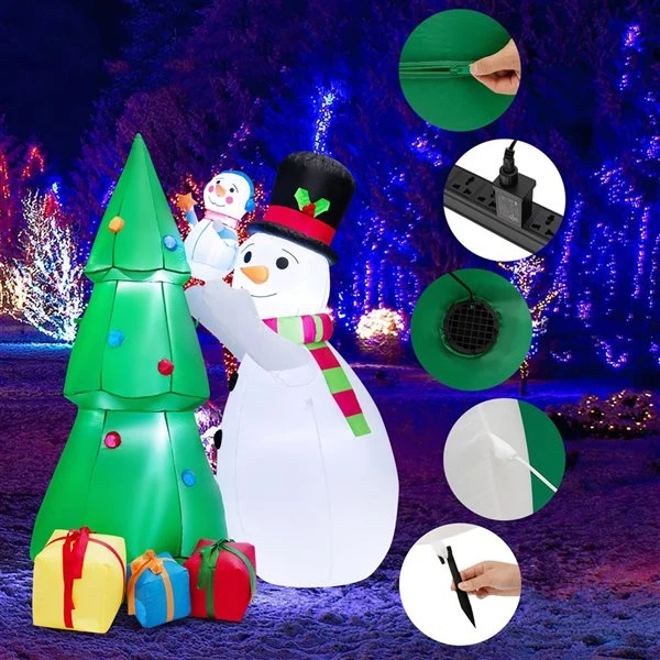 Costway 6-ft H Lighted Inflatable Snowman And Christmas Tree With Gift Boxes 7 Costway 6-ft H Lighted Inflatable Snowman And Christmas Tree With Gift Boxes - Image 5