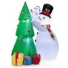 Costway 6-ft H Lighted Inflatable Snowman And Christmas Tree With Gift Boxes