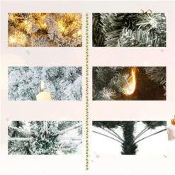 Costway 4.5-ft Pre-Lit Premium Snow Flocked Hinged Artificial Christmas Tree With 150 Warm White LED Lights 10 Costway 4.5-ft Pre-Lit Premium Snow Flocked Hinged Artificial Christmas Tree With 150 Warm White LED Lights -Northlight Paradise 332017603 AlternateImage3 l