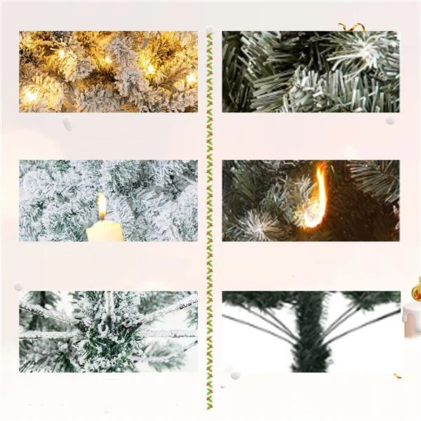 Costway 4.5-ft Pre-Lit Premium Snow Flocked Hinged Artificial Christmas Tree With 150 Warm White LED Lights 6 Costway 4.5-ft Pre-Lit Premium Snow Flocked Hinged Artificial Christmas Tree With 150 Warm White LED Lights - Image 4