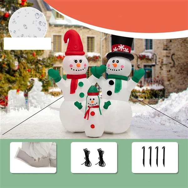 Costway 6-ft H Lighted Inflatable Christmas Snowmen 5 Costway 6-ft H Lighted Inflatable Christmas Snowmen - Image 3