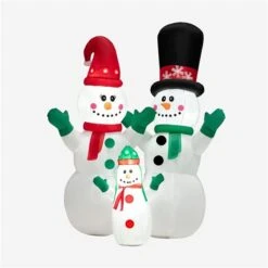 Costway 6-ft H Lighted Inflatable Christmas Snowmen