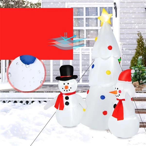Costway 6-ft H Ligthed Inflatable Christmas Tree With 2 Snowmen 6 Costway 6-ft H Ligthed Inflatable Christmas Tree With 2 Snowmen - Image 4