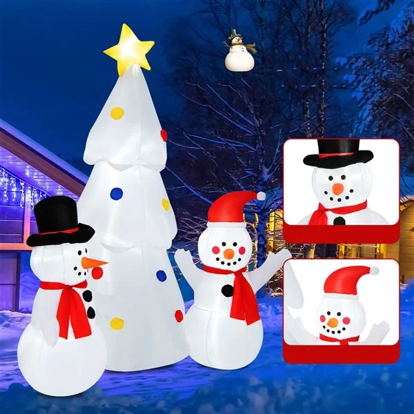 Costway 6-ft H Ligthed Inflatable Christmas Tree With 2 Snowmen 5 Costway 6-ft H Ligthed Inflatable Christmas Tree With 2 Snowmen - Image 3