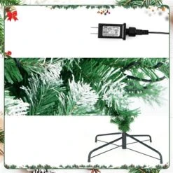 Costway 7.5-ft Pre-Lit Upside-Down Christmas Tree 1100 Branch Tips With 400 Warm White LED Lights - 8 Flash Modes